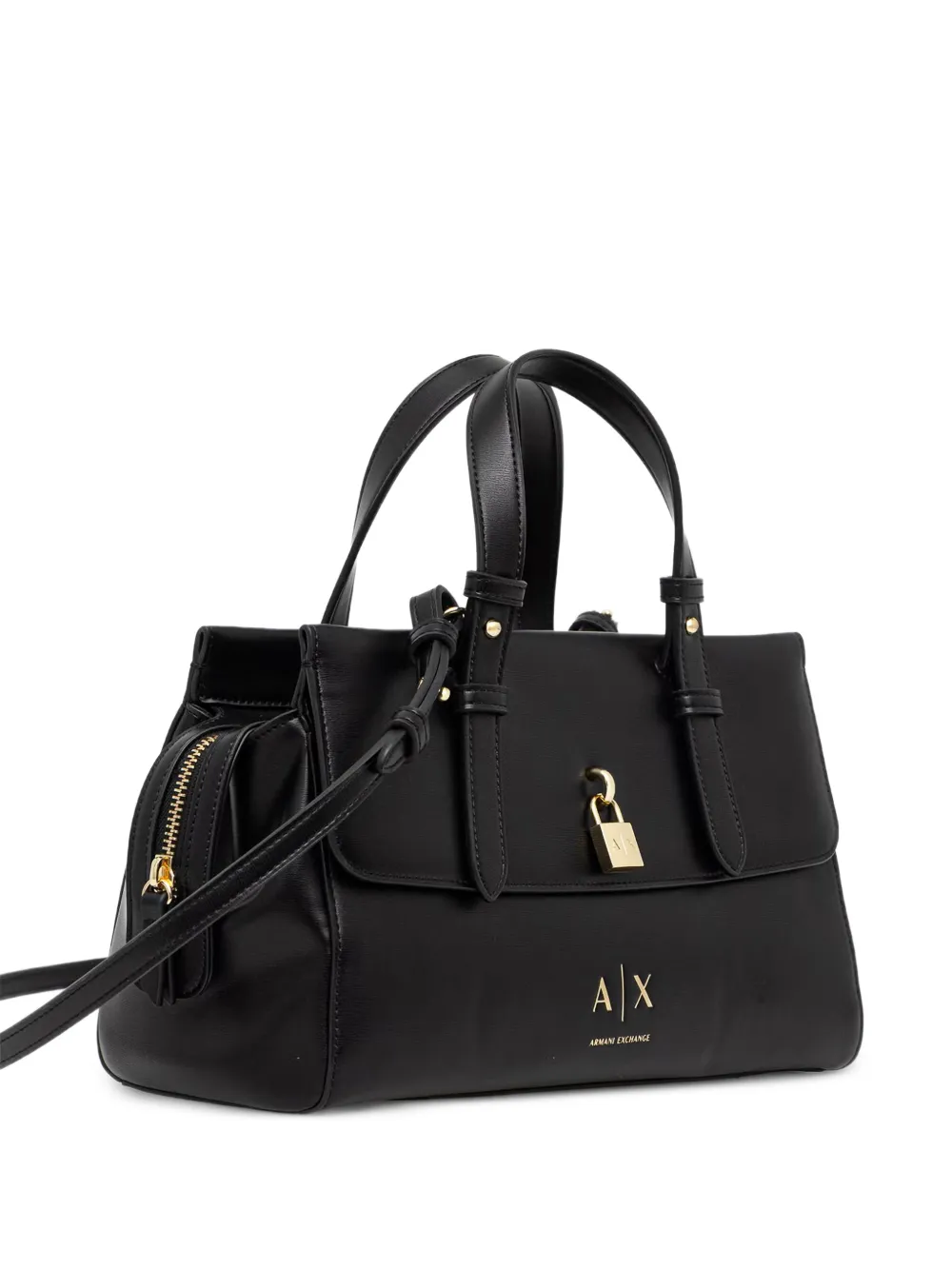 Armani Exchange Schoudertas met hangslot-detail en logoprint Zwart