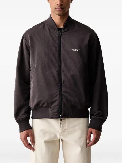 Armani Exchange logo-patch bomber jacket