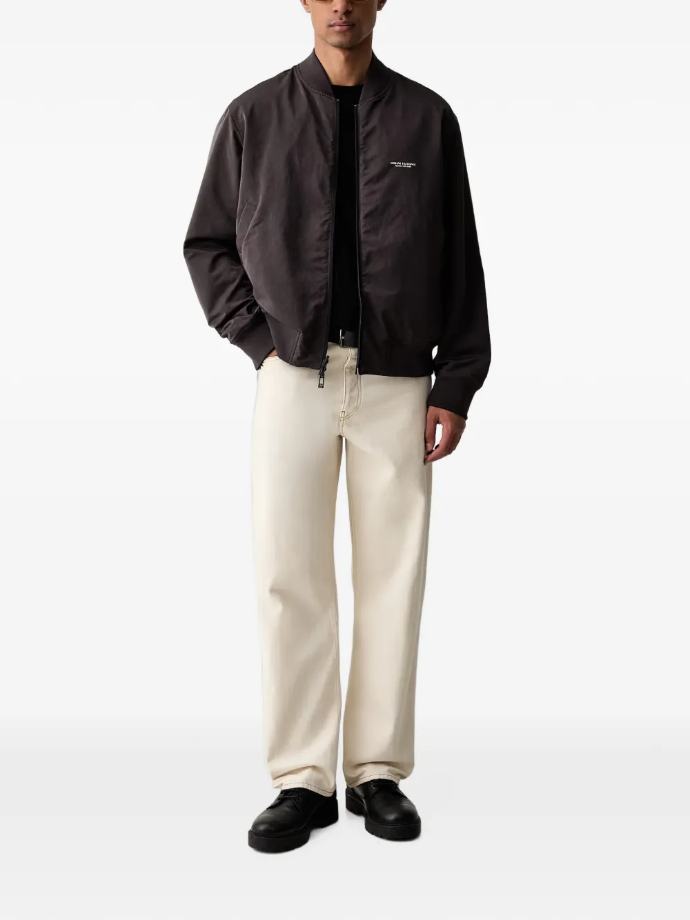 Armani Exchange Bomberjack met logopatch Blauw