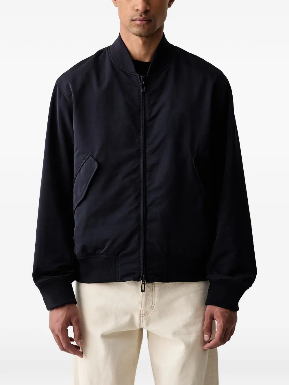 Armani Exchange Bomberjack met logopatch Blauw