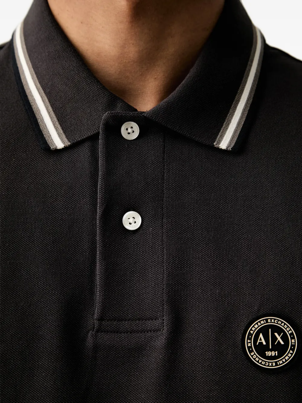 Armani Exchange Poloshirt met logopatch Bruin
