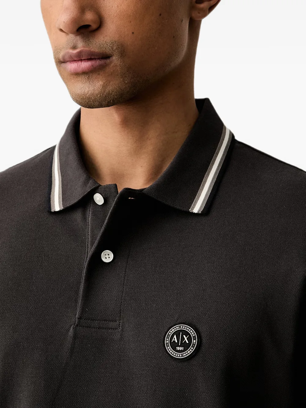 Armani Exchange Poloshirt met logopatch Bruin