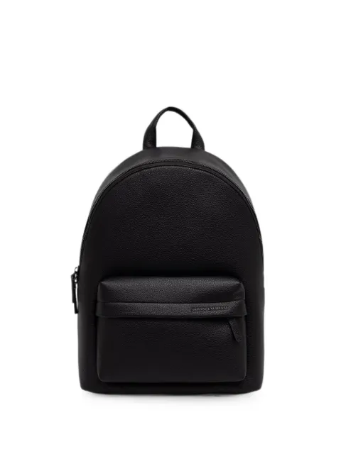 Armani Exchange logo-plaque pebbled backpack
