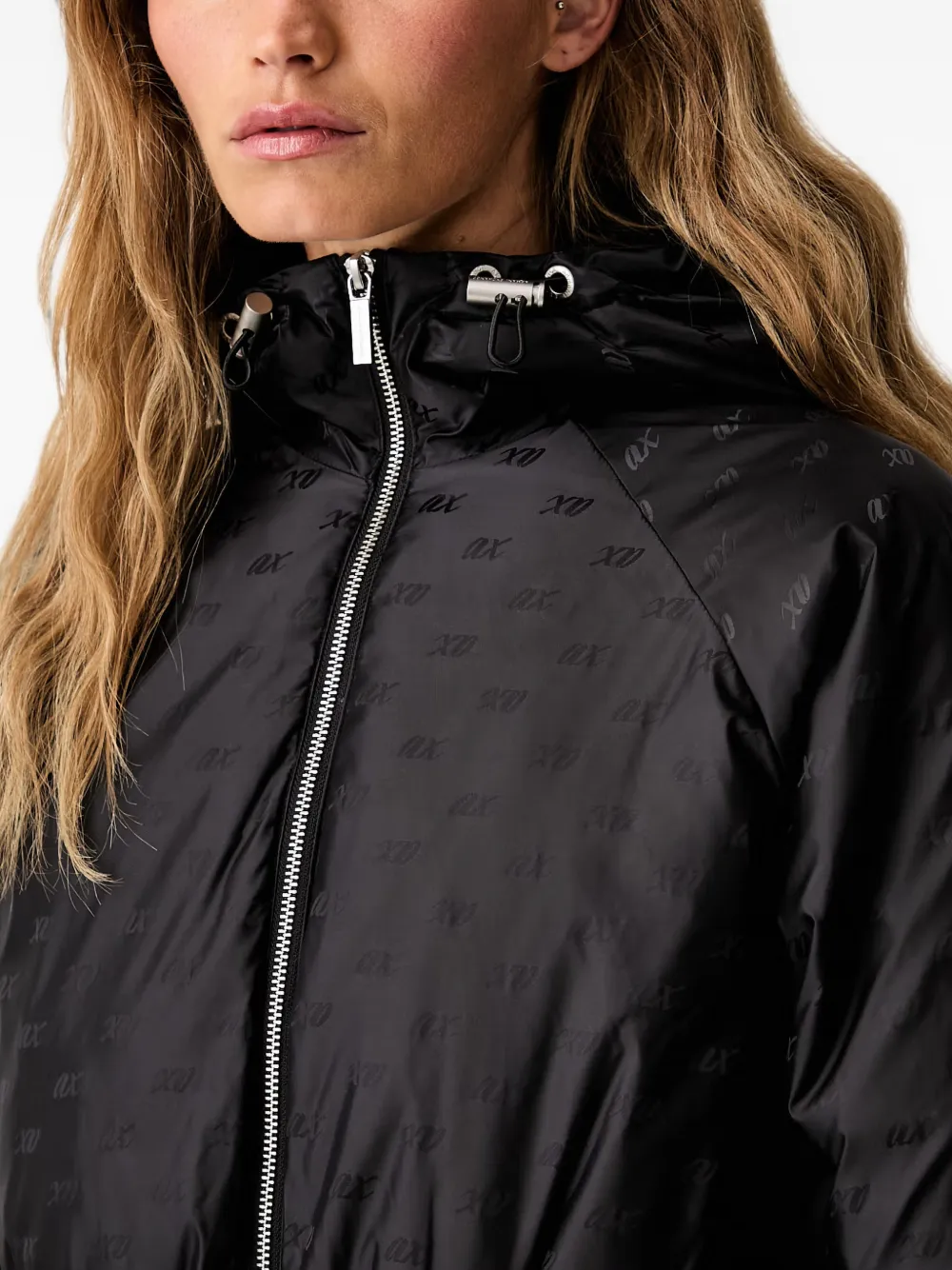 Armani Exchange Jack met trekkoord capuchon Zwart