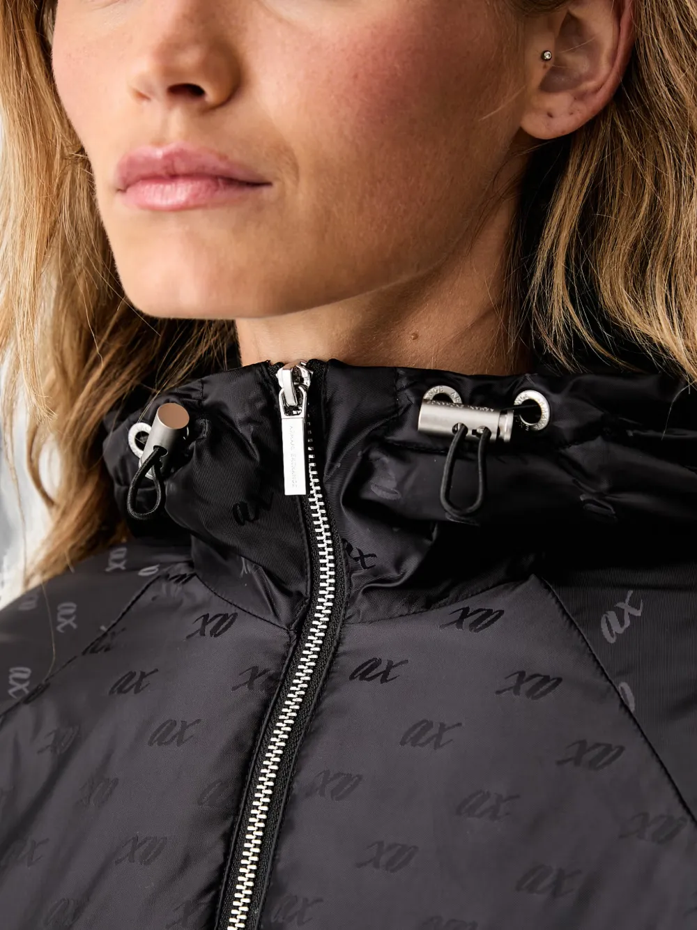 Armani Exchange Jack met trekkoord capuchon Zwart