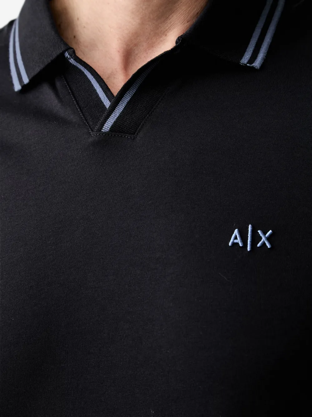 Armani Exchange Poloshirt met geborduurd logo en afwerking Zwart