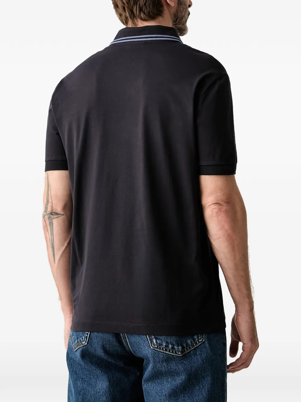 Armani Exchange Poloshirt met geborduurd logo en afwerking Zwart