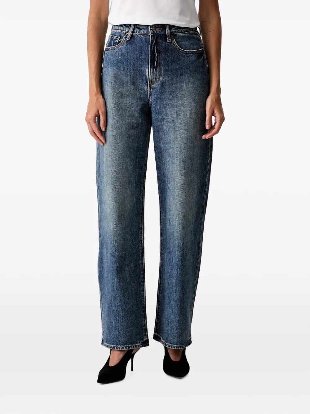 Armani Exchange faded straight-leg jeans - Blau