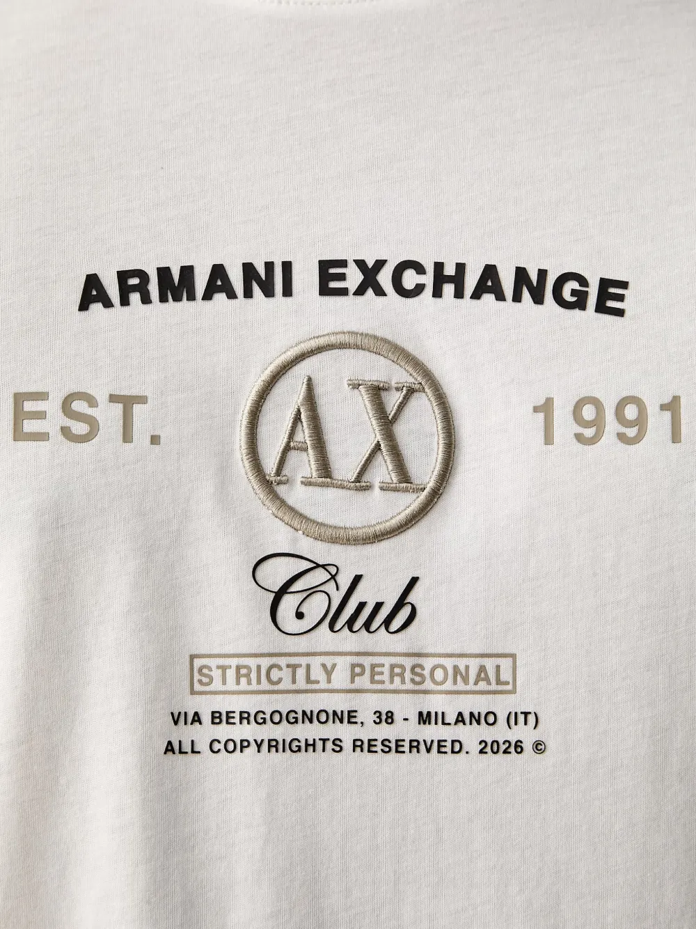 Armani Exchange Katoenen T-shirt met logoprint Wit