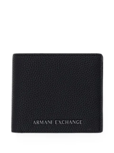 Armani Exchange logo-plaque pebbled wallet