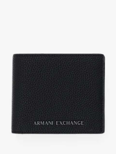 Armani Exchange logo-plaque pebbled wallet