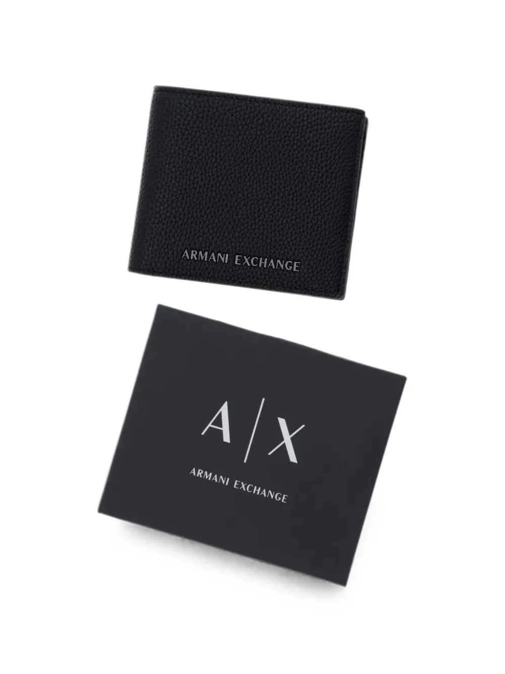 Armani Exchange Portemonnee met bewerkt leer Zwart