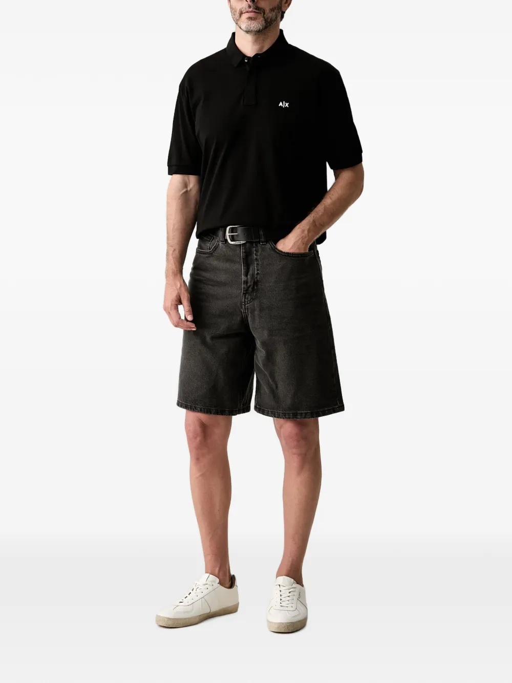 Armani Exchange Poloshirt met logoprint Zwart