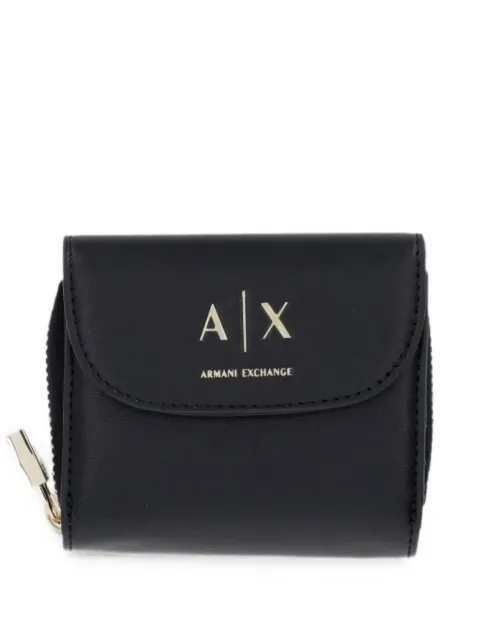 Armani Exchange logo-print zip-around wallet