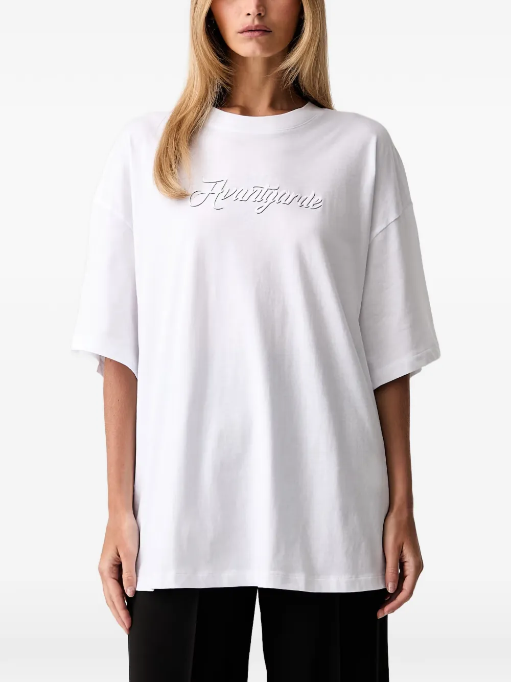 Armani Exchange logo-print oversized T-shirt - Weiß