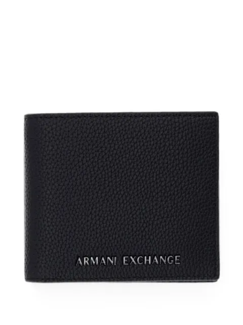 Armani Exchange pebbled-texture logo-plaque wallet