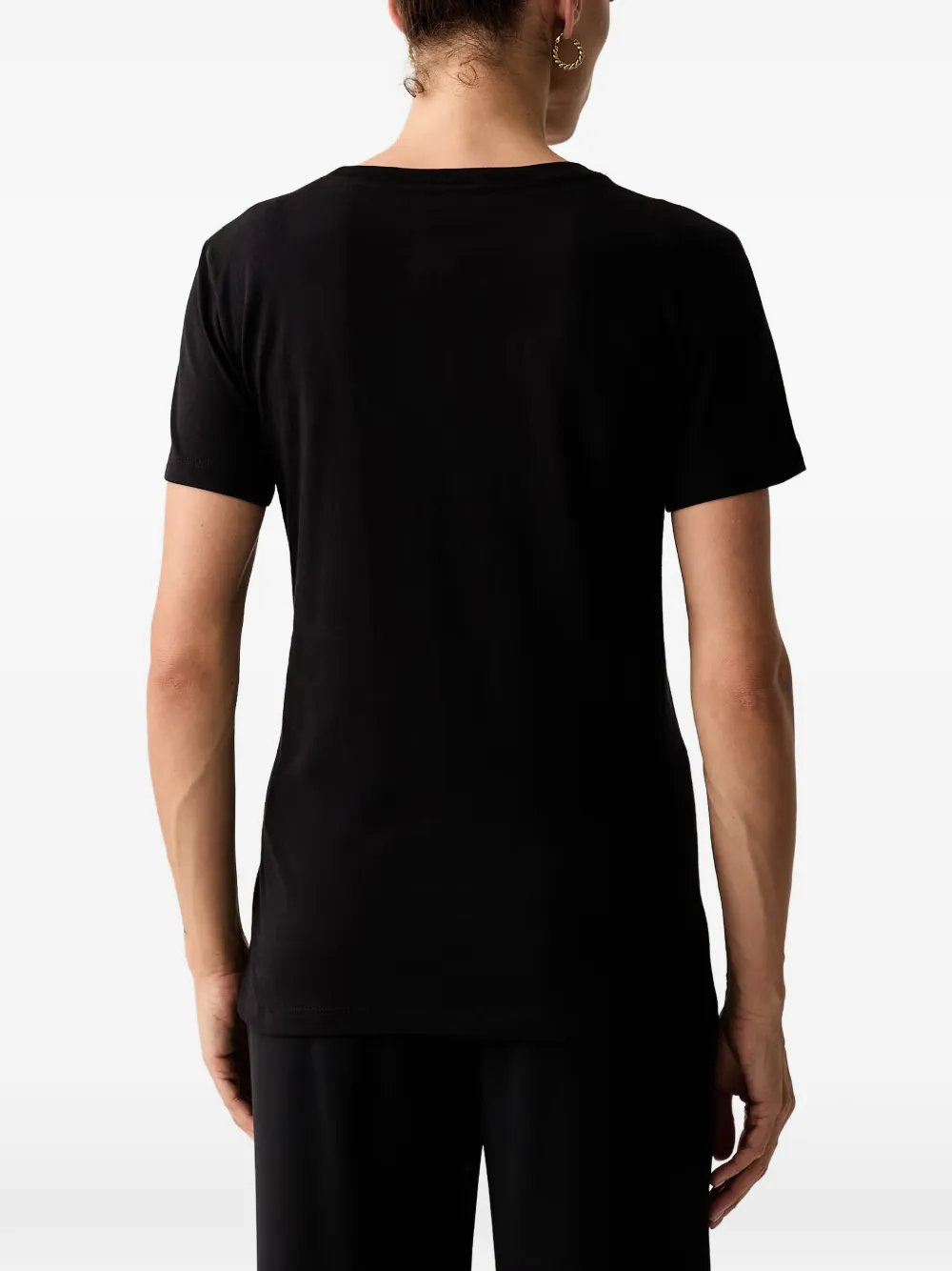Armani Exchange T-shirt met geborduurd logo Zwart