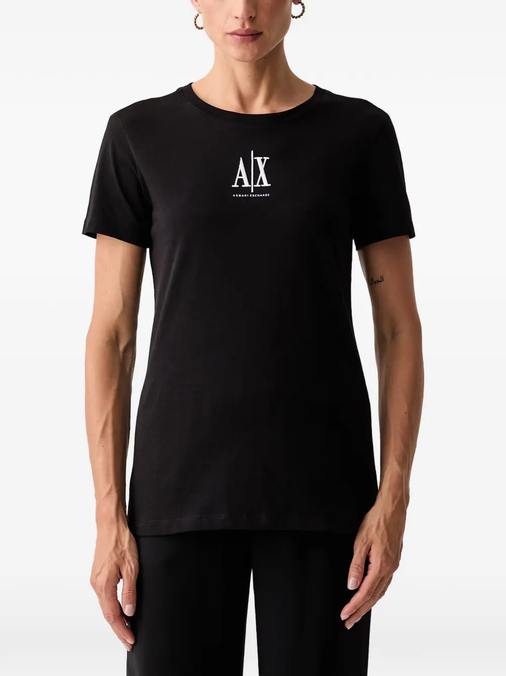Armani Exchange logo-embroidered T-shirt - Nero