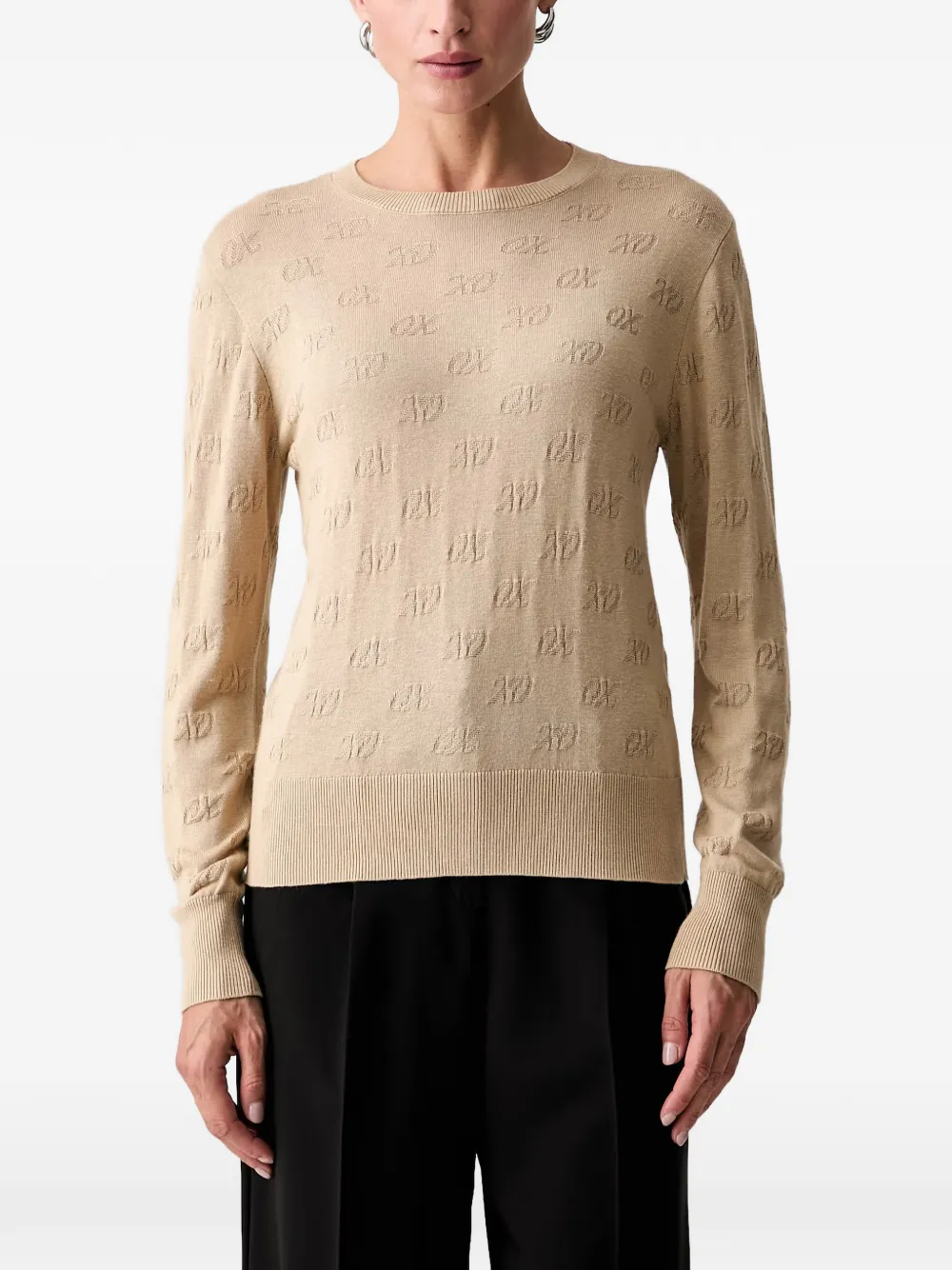 Armani Exchange logo-jacquard sweater - Nude