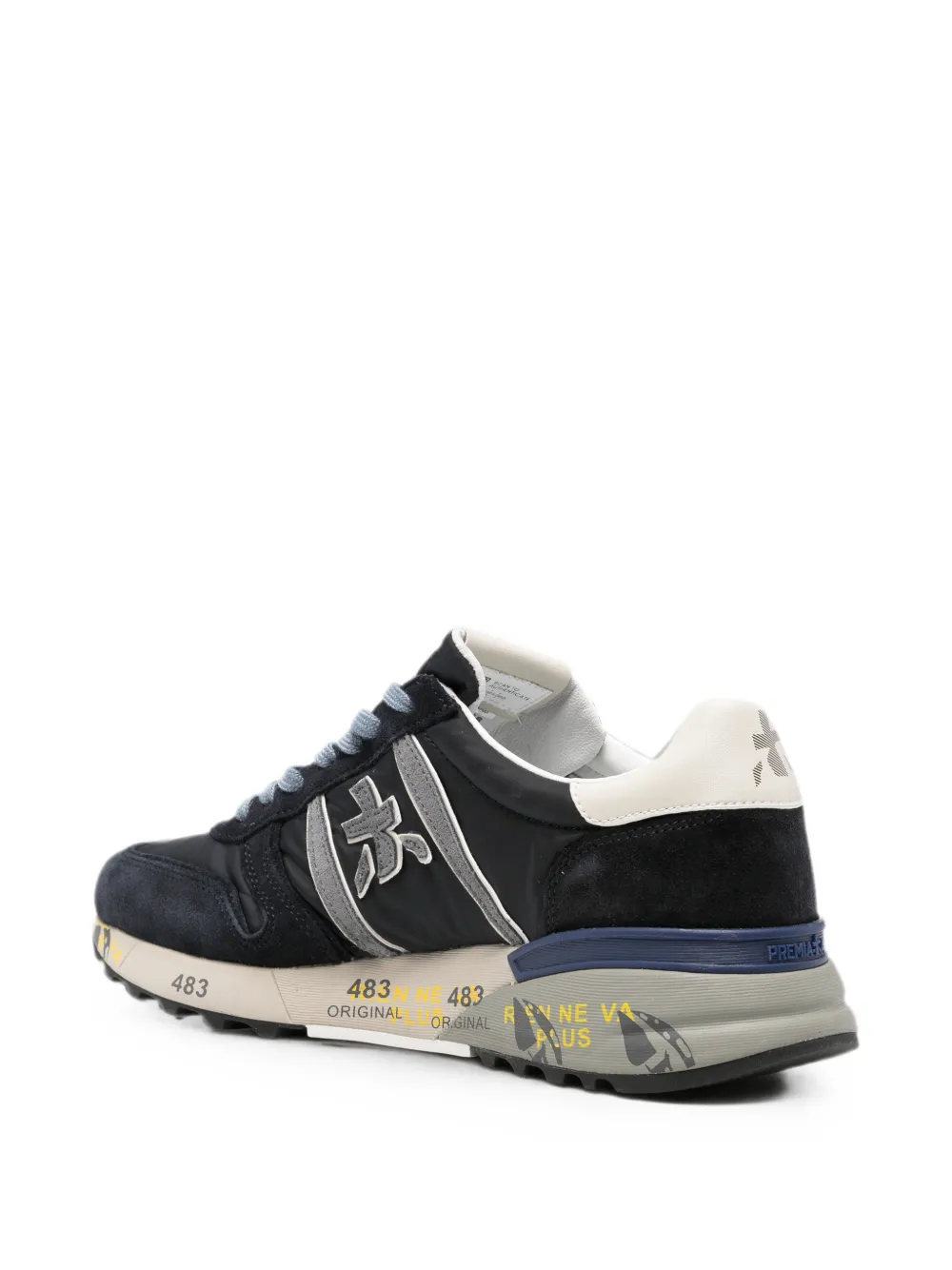 Premiata Lander logo-patch sneakers Blauw