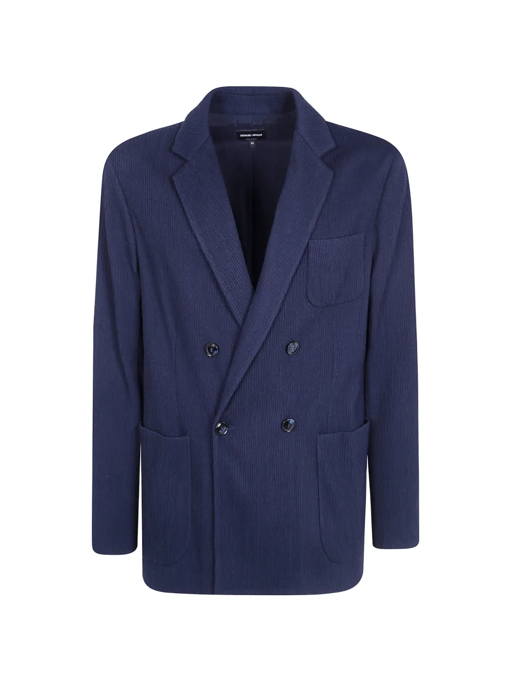 Giorgio Armani double-breasted ribbed blazer - Blau
