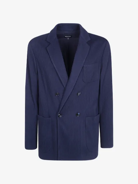 Giorgio Armani double-breasted ribbed blazer