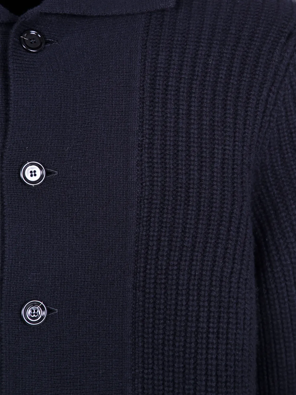 Lardini Ribgebreid vest Blauw