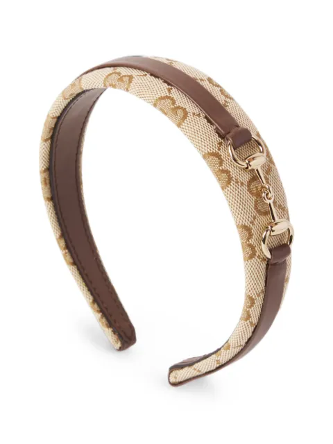 Gucci Kids GG Supreme Horsebit headband