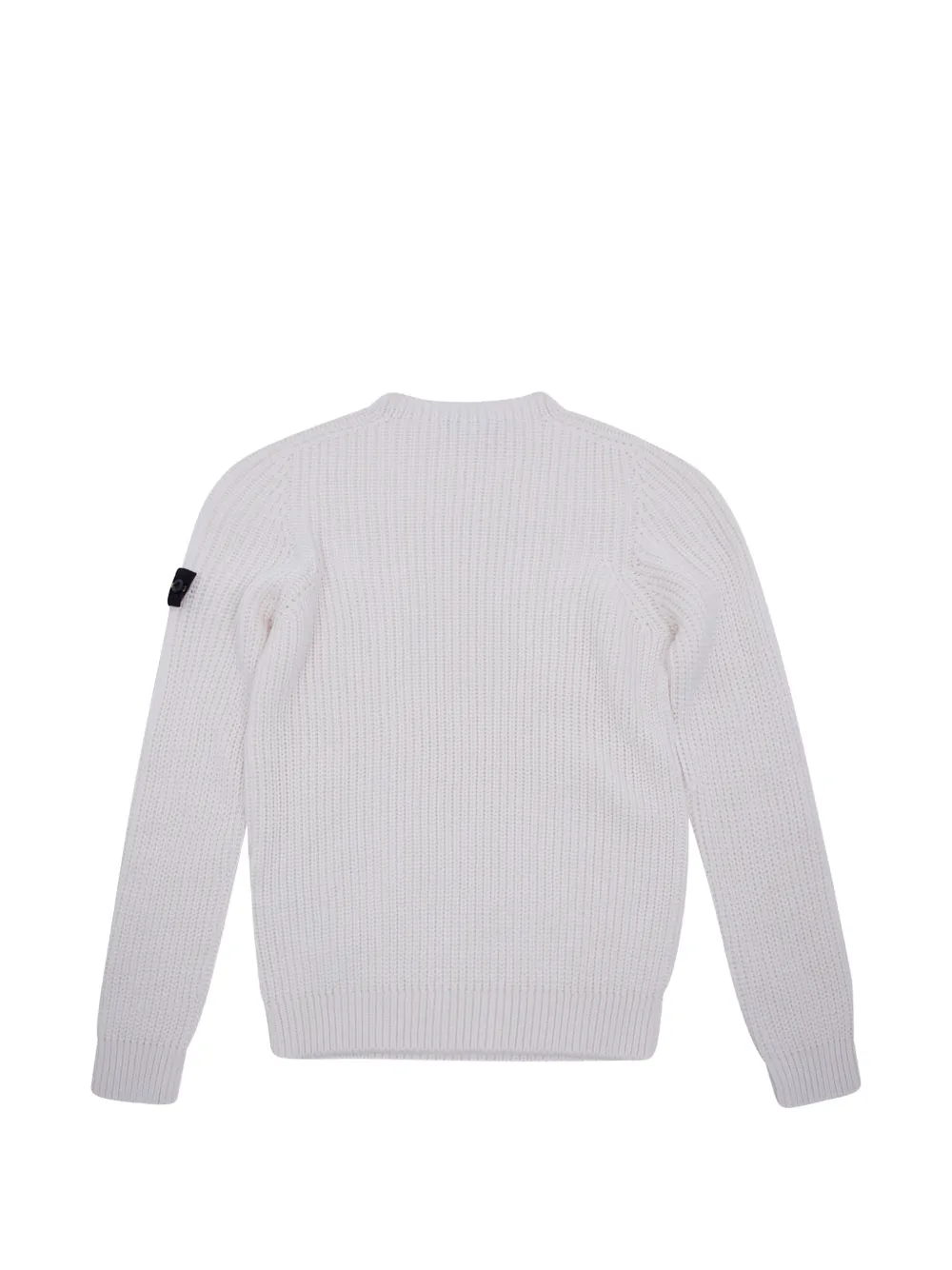 Stone Island Junior Ribgebreide trui met Compass-patch Wit