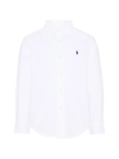 POLO RALPH LAUREN KIDS embroidered-logo button-down cotton shirt