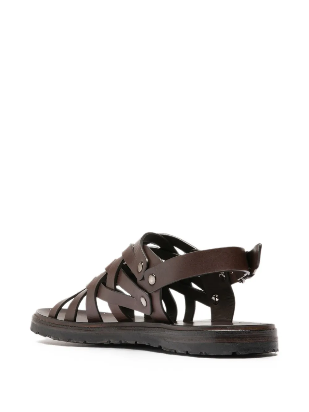 Officine Creative Chios 011 geweven leren sandalen Bruin