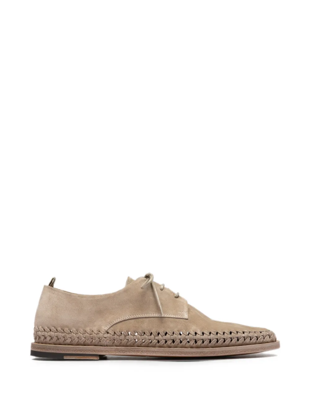 Officine Creative Miles Woven-trim Derby Shoes In Neutral