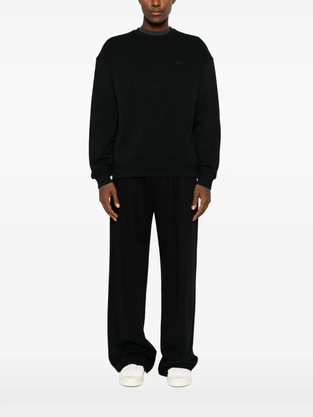 Emporio Armani Sweater met geborduurd logo Zwart