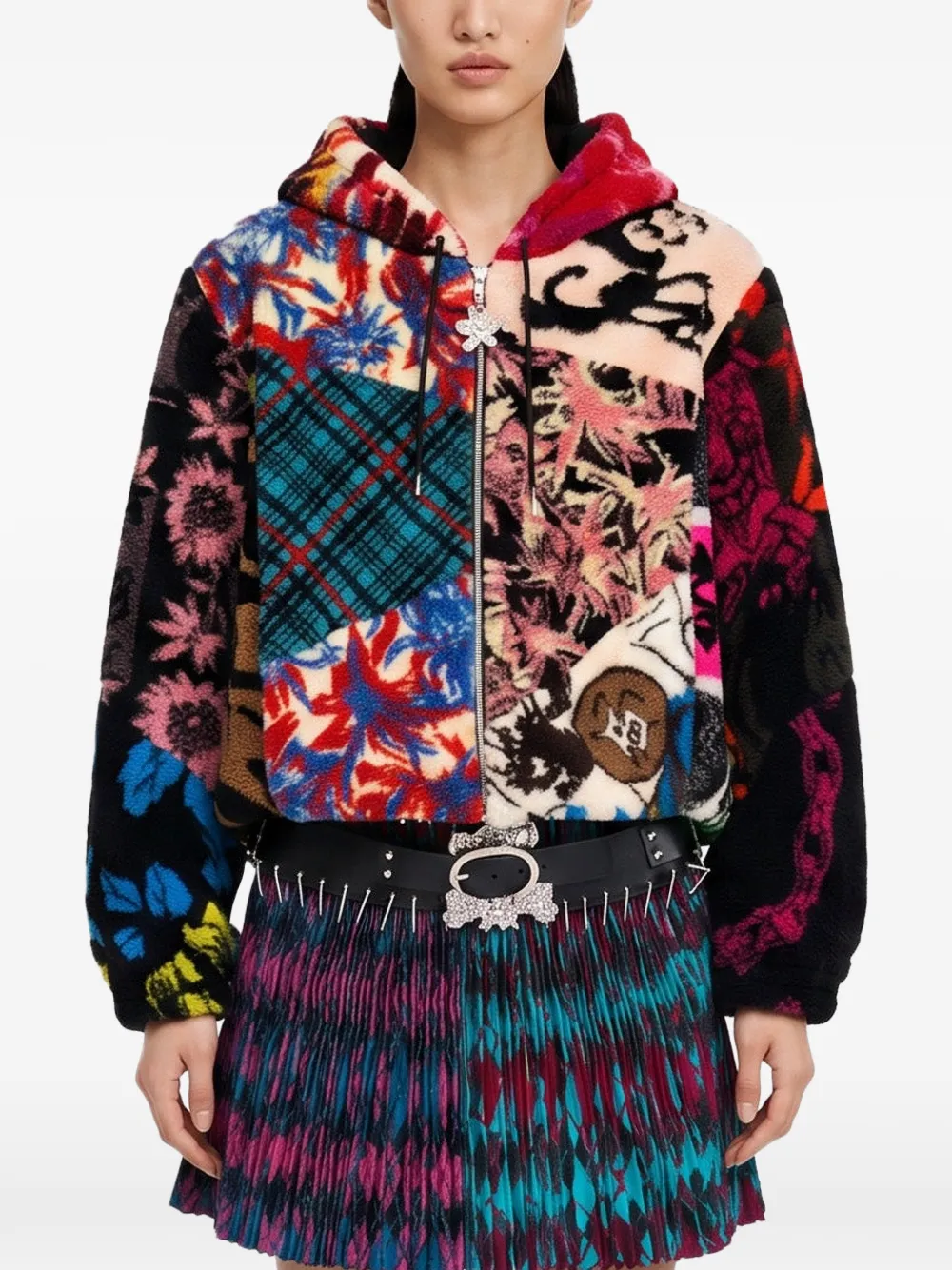 Chopova Lowena patchwork oversized hoodie - Nero