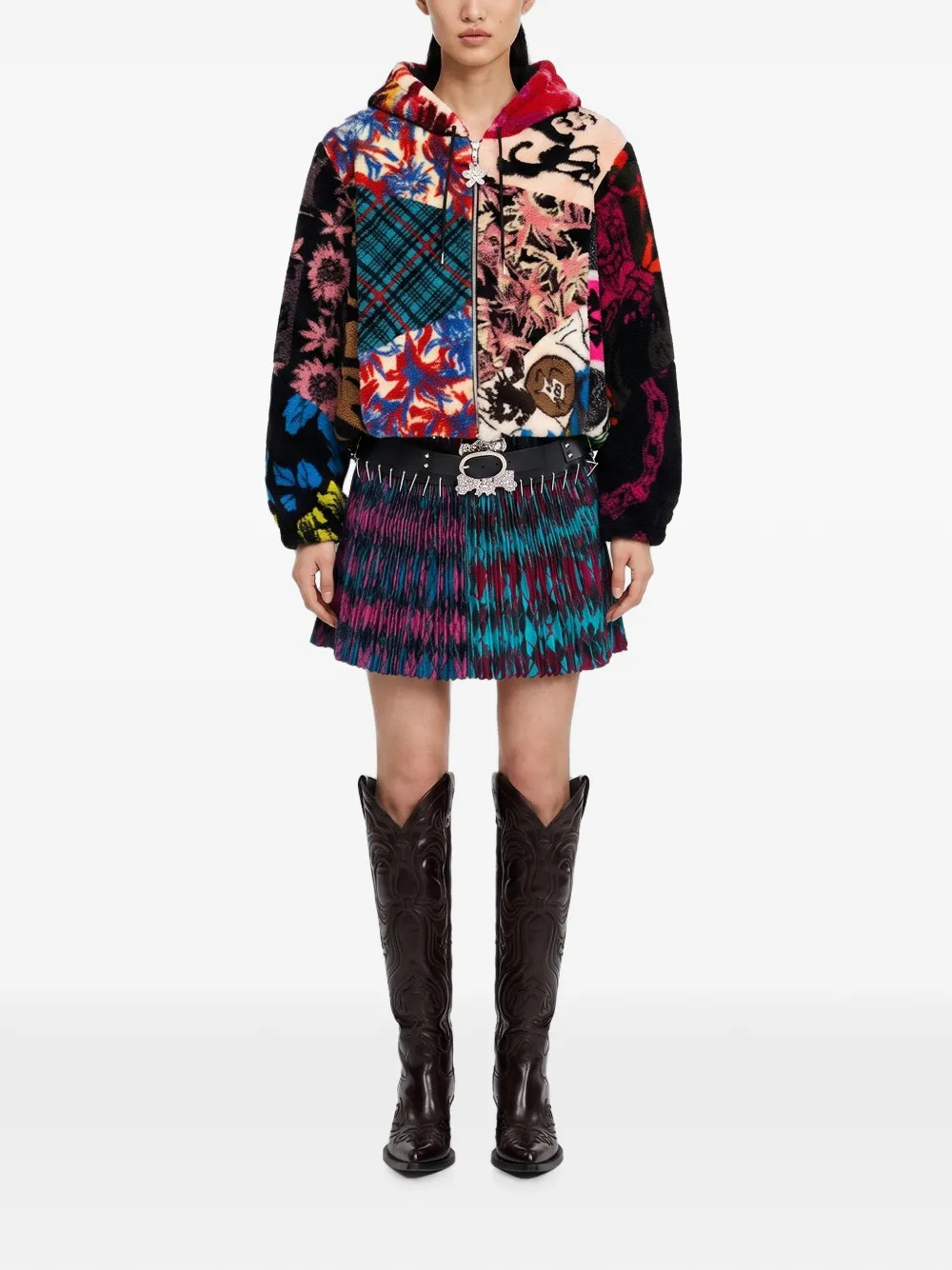 Chopova Lowena Oversized hoodie met patchwork Zwart