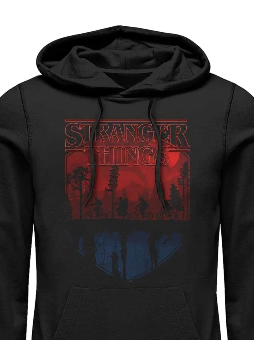 LESSONS MERCH x Netflix Stranger Things hoodie met trekkoord en grafische print Zwart