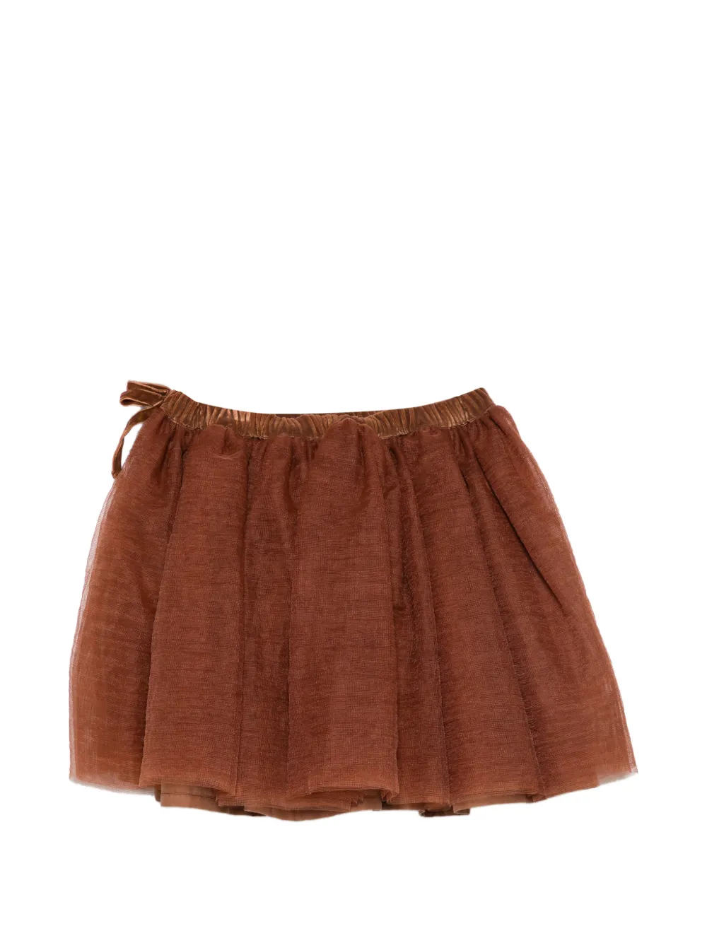 Bonton Party tulle-layered velvet-trim skirt - Marrone