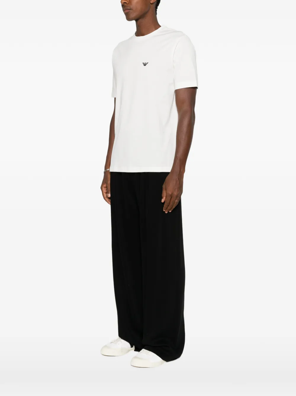 Emporio Armani T-shirt met logoprint met ronde hals Wit