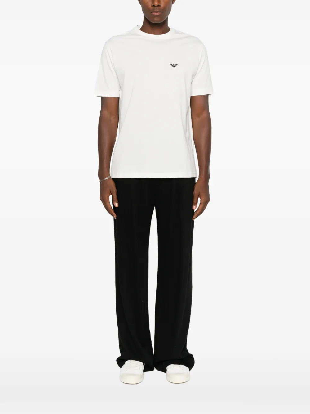 Emporio Armani T-shirt met logoprint met ronde hals Wit