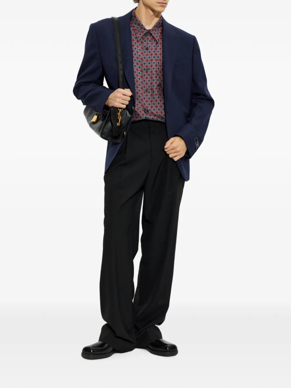 Balmain Blazer met logopatch Blauw