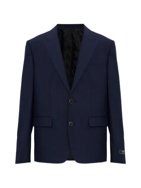 Balmain logo-patch wool blazer