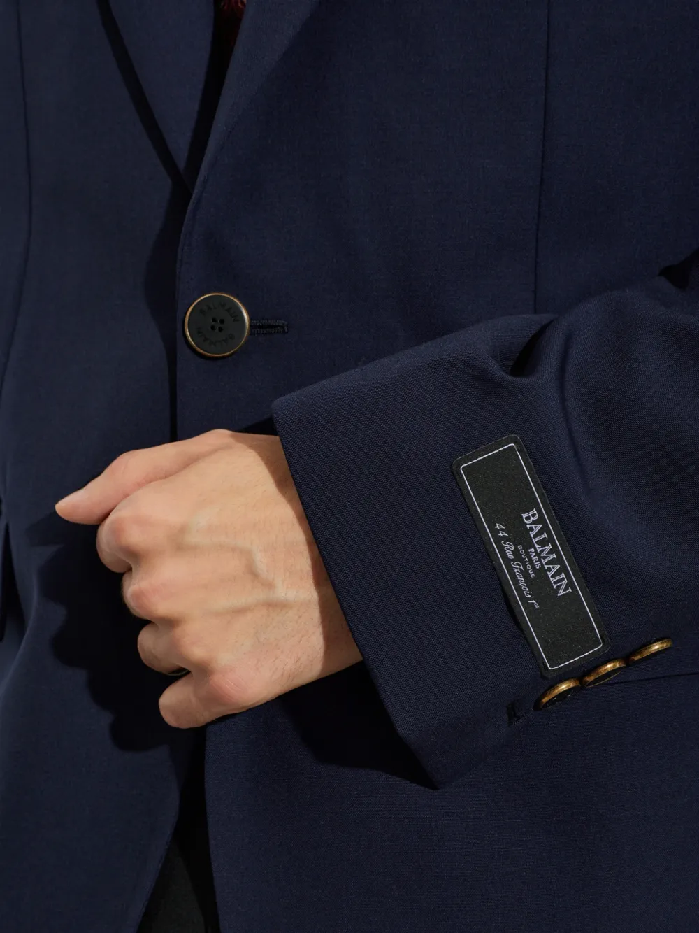 Balmain Blazer met logopatch Blauw