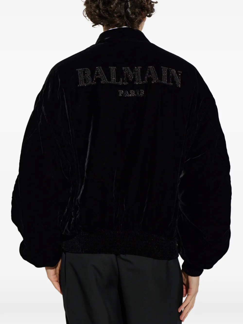 Balmain Fluwelen bomberjack Zwart