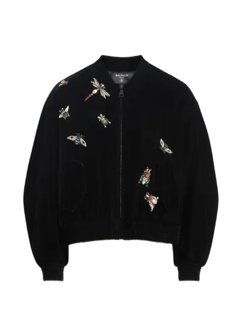 Balmain جاكيت بومبر مخملي