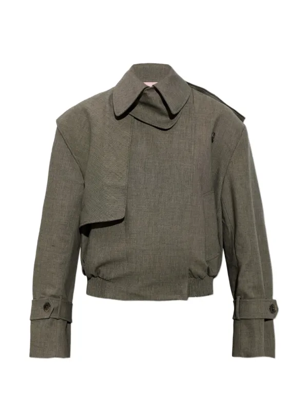 Christopher Esber Cropped Trench Jacket in Grey