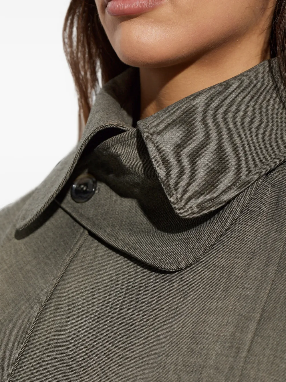 Christopher Esber Cropped Trench Jacket in Grey, view 5