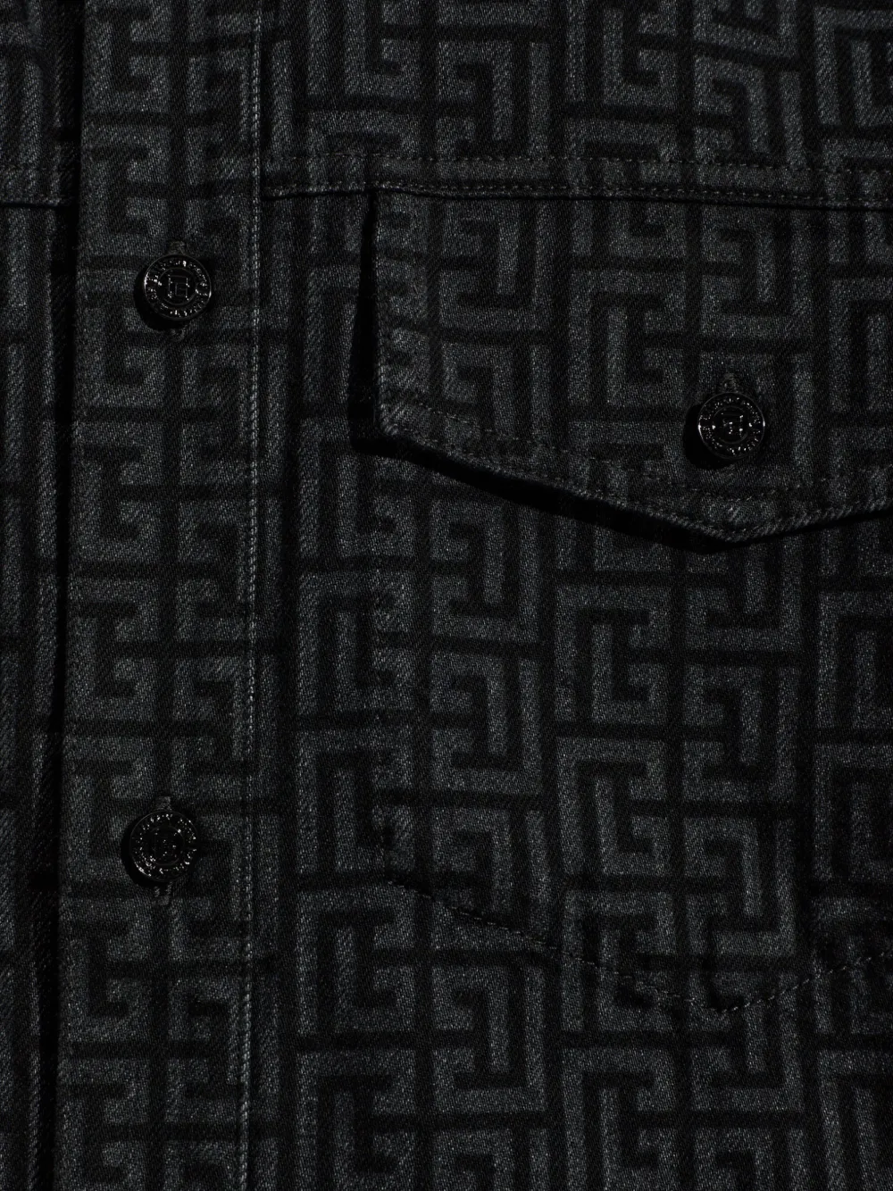 Balmain Overhemd met monogramprint Zwart