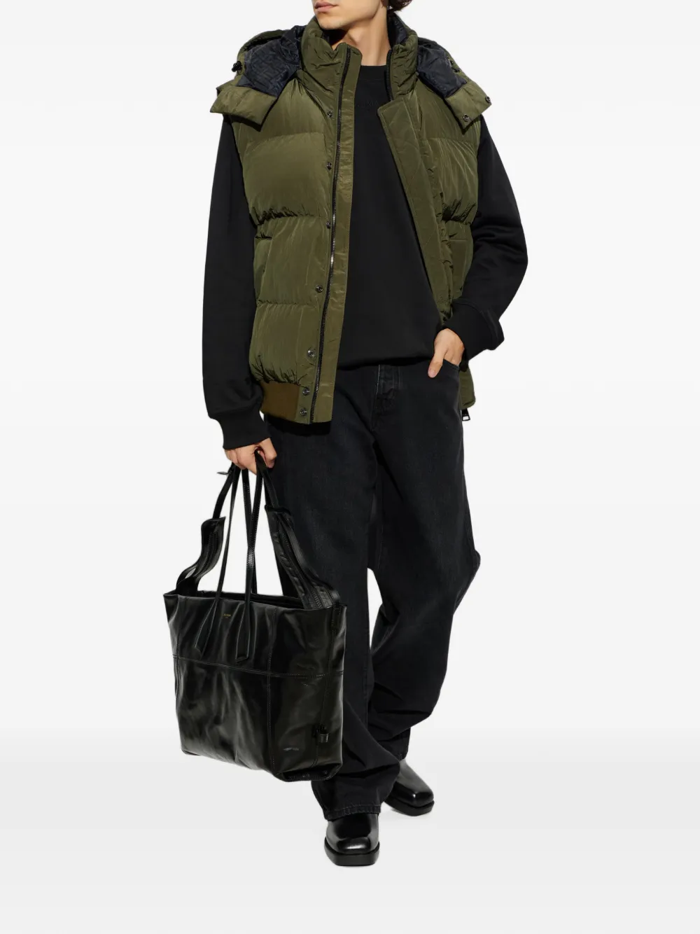 Balmain Gewatteerde top met capuchon Groen