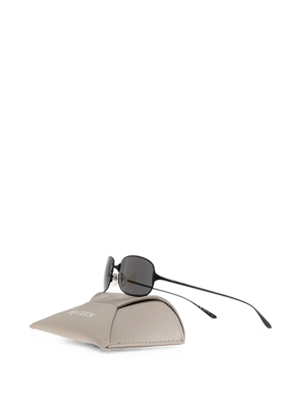 Alexander McQueen Eyewear Zonnebril met ovalen montuur Zwart