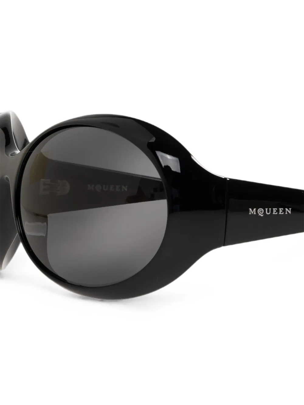 Alexander McQueen Zonnebril met rond montuur Zwart